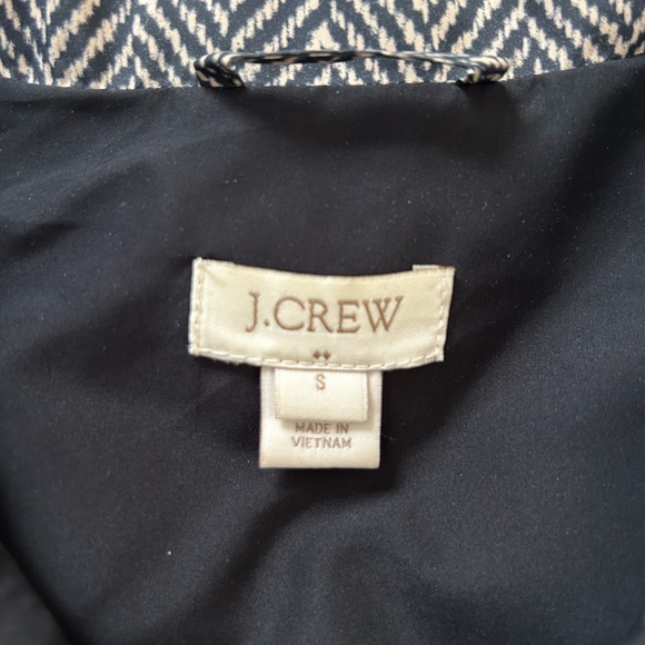 J. Crew puffer vest.  Size small.  Black and white with gold zipper. - Picture 2 of 2